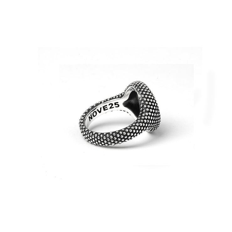 【N25ANE00419】SMALL OVAL DOTTED SIGNET RING