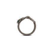 【N25ANE00422】SNAKE FINE RING WITH GREEN CUBIC ZIRCONIA EYES