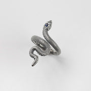 【N25ANE00432】SNAKE RING WITH BLU SPINEL