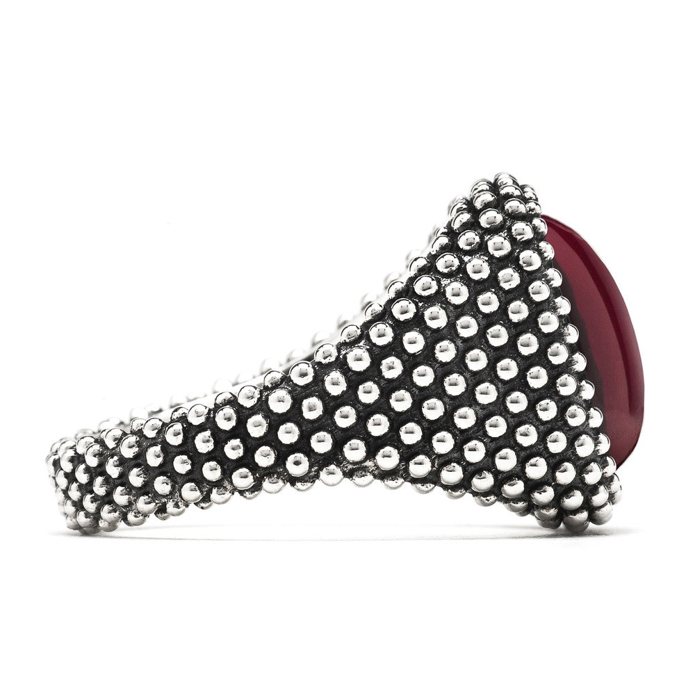 【OUTLET】NOVE25 【N25ANEPB073】CORUNDUM DOTTED SQUARE SIGNET RING