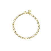 【N25BRA00332】LONG CURB CHAIN BRACELET / POLISHED YELLOW GOLD PLATED