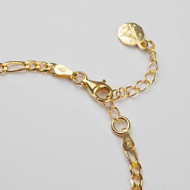 [N25BRA00348]3+1 CURB CHAIN ​​BRACELET / POLISHED YELLOW GOLD PLATED 