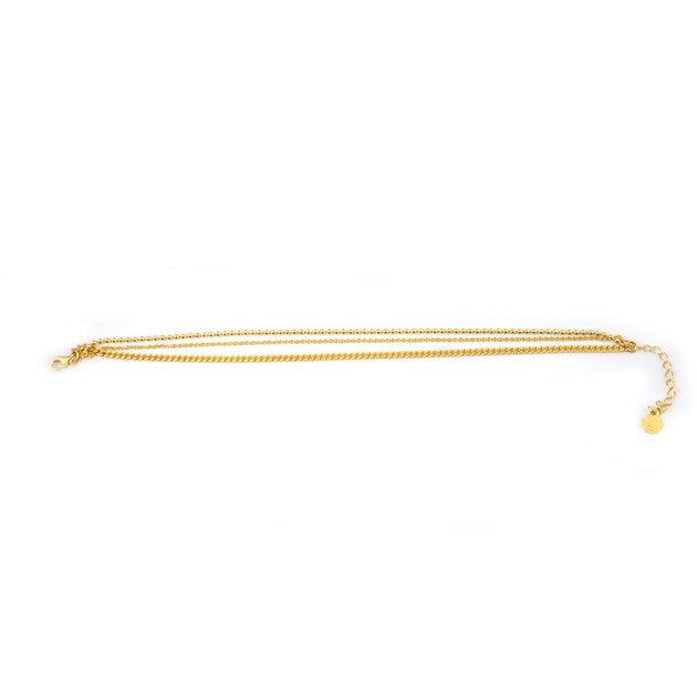 【OUTLET】NOVE25 【N25CAV00009】THREE LAYERS CHAIN ANKLET – Zen Style