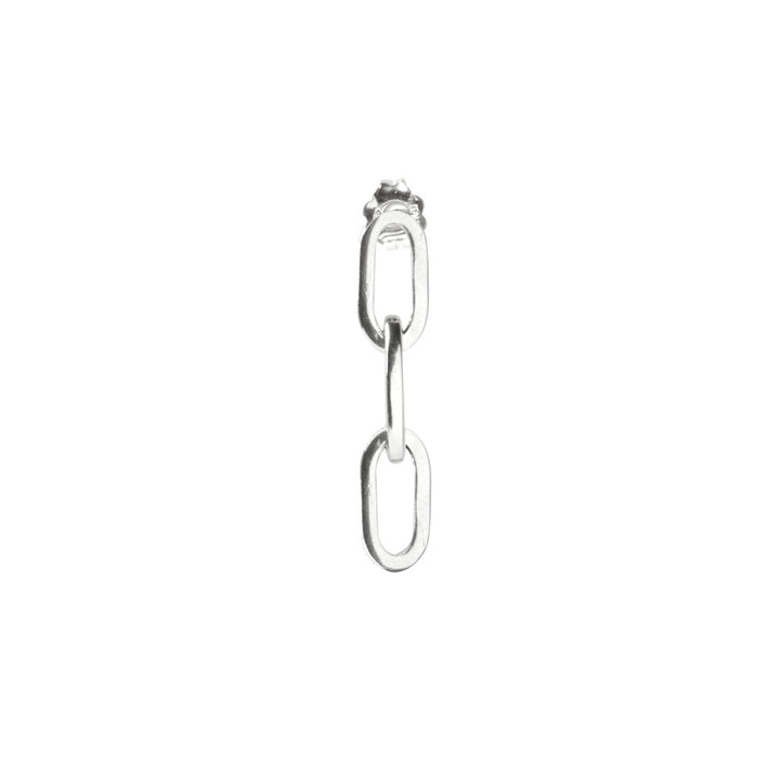 [N25ORE00371] MEDIUM OVAL BOX CHAIN ​​SINGLE EARRING 