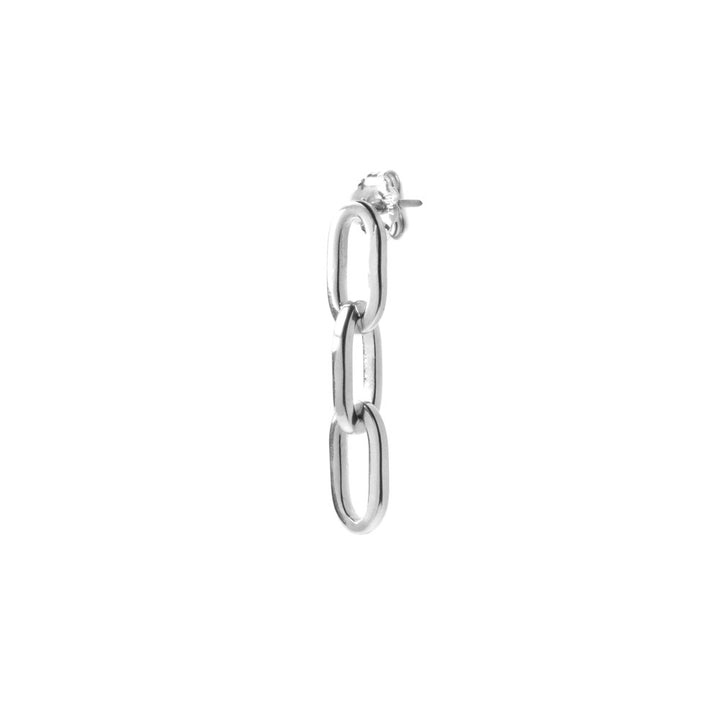 [N25ORE00371] MEDIUM OVAL BOX CHAIN ​​SINGLE EARRING 