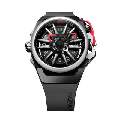 タイヤのホイールをモチーフにしたリバーシブル腕時計 MAZZUCATO（マッツカート） RIM.01-BK186