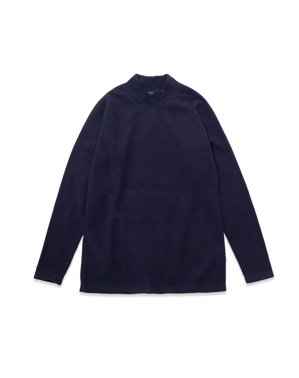【MMMK-443180】フリース切替モックネックプルオーバー　NAVY