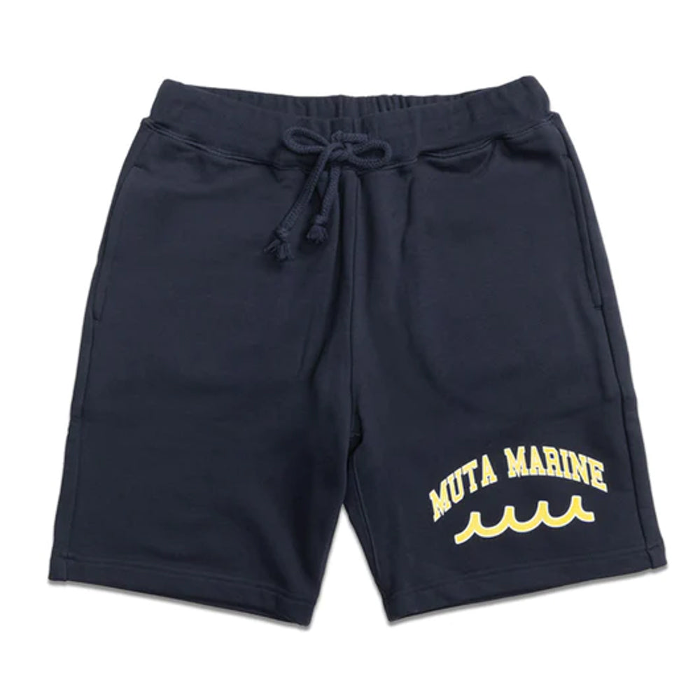[MMAC-MA2308] ACANTHUS × muta MARINE College Logo Sweat Shorts NAVY