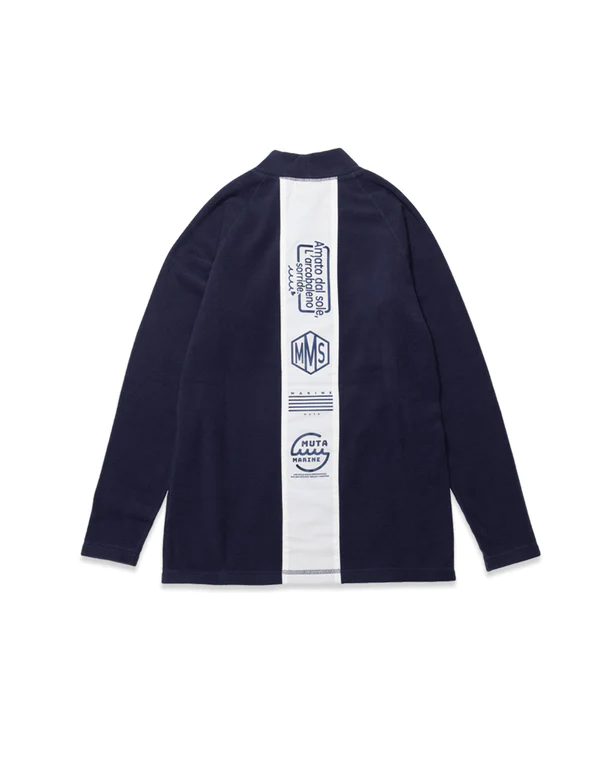 【MMMK-443180】フリース切替モックネックプルオーバー　NAVY