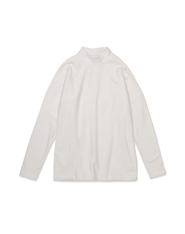 【MMMK-443180】フリース切替モックネックプルオーバー　WHITE