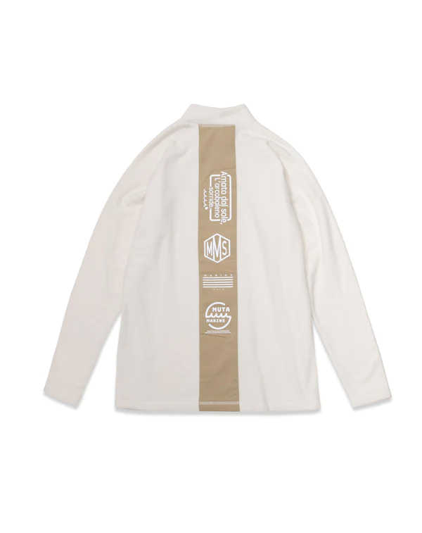【MMMK-443180】フリース切替モックネックプルオーバー　WHITE
